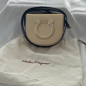 Salvatore Ferragamo Gancio City Metallic Leather Crossbody Bag, new w/out tags